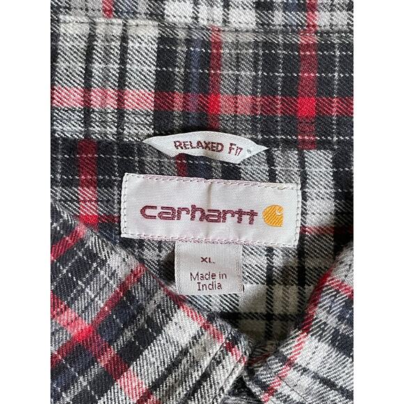 Carhartt Plaid Sz XL 100% Cotton flannel button front - Picture 3 of 9